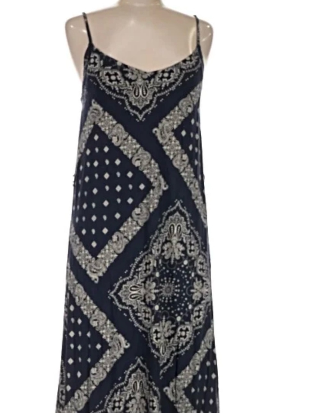 Tommy Hilfiger Navy and White Bandana-Print Maxi dress